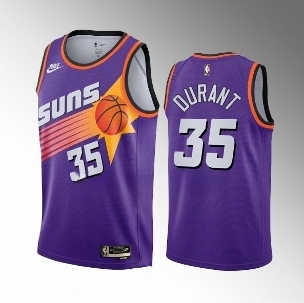 Mens Phoenix Suns #35 Kevin Durant Purple Classic Edition Stitched Basketball Jersey->->NBA Jersey